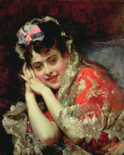 Portrait of Aline Wearing a Mantilla by Raimundo de Madrazo y Garreta